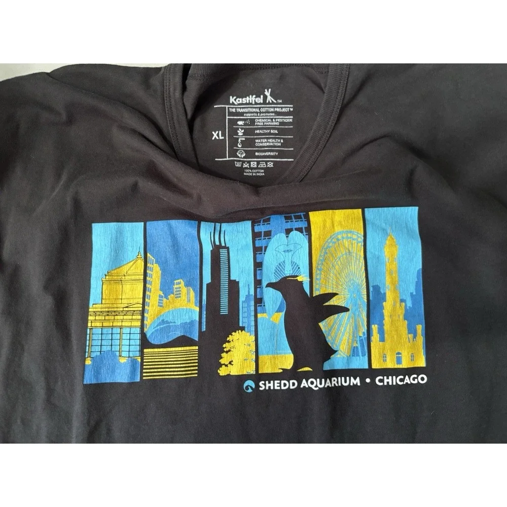 chicago SHEDD AQUARIUM t-shirt - Emperor Penguin- XL Black